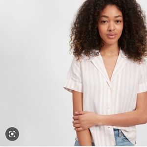 Everlane linen stripe shirt